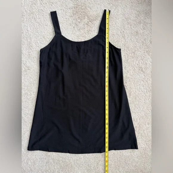Eileen Fisher NWT Scoop Neck Long Tank Women's Size Medium Black - Picture 9 of 10